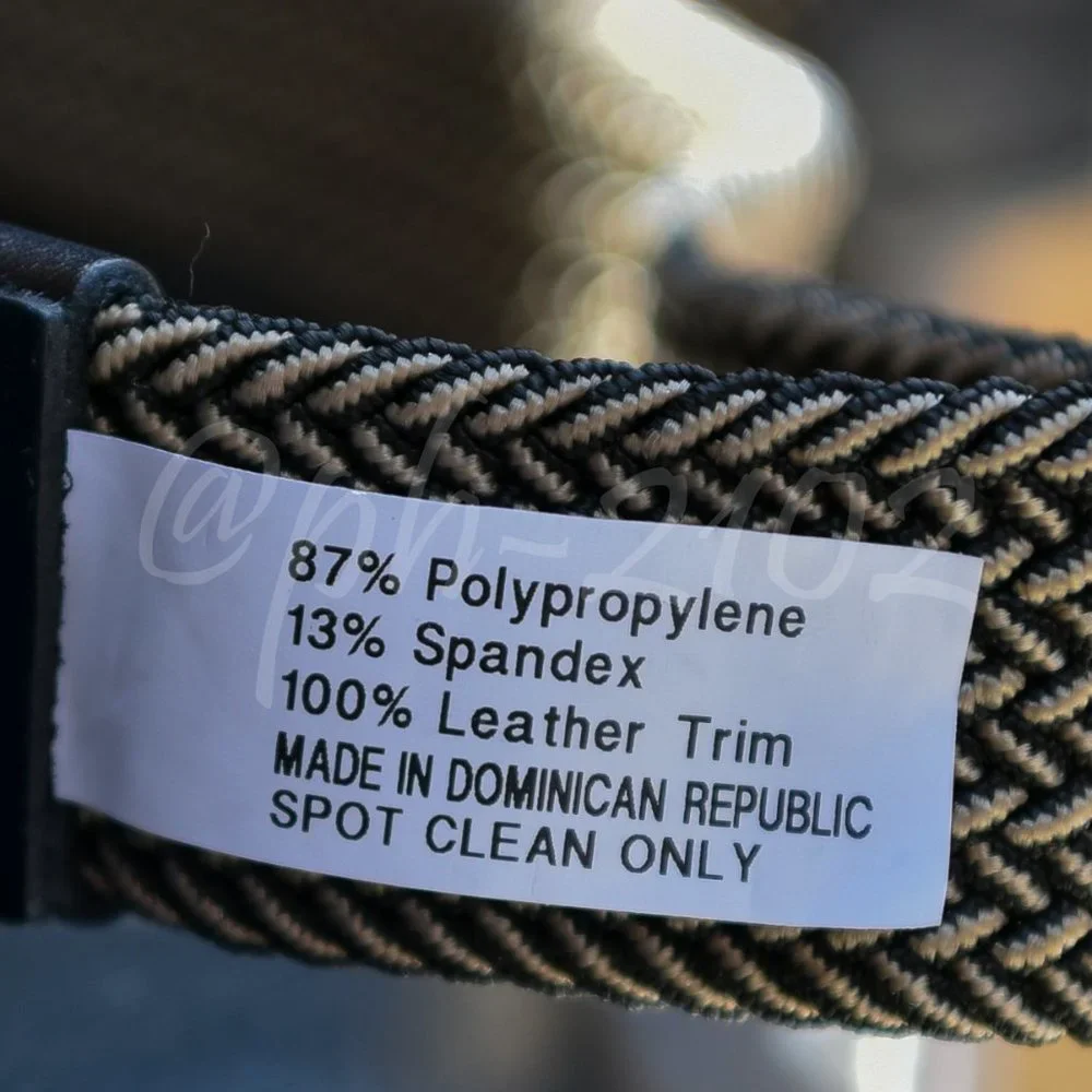 Tommy Bahama Men's Stretch Braided Belt‎ Black/Khaki